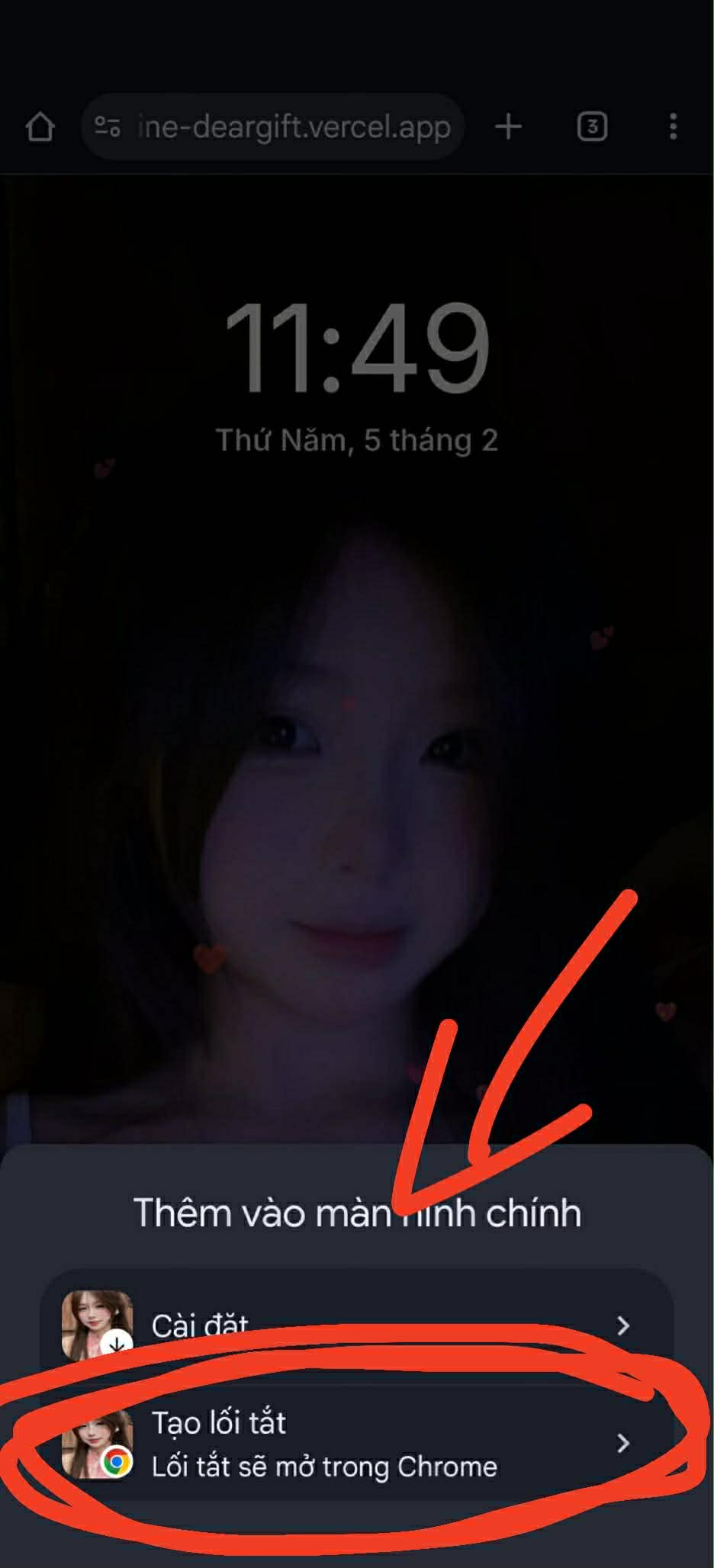 Bước 2: Tạo lối tắt